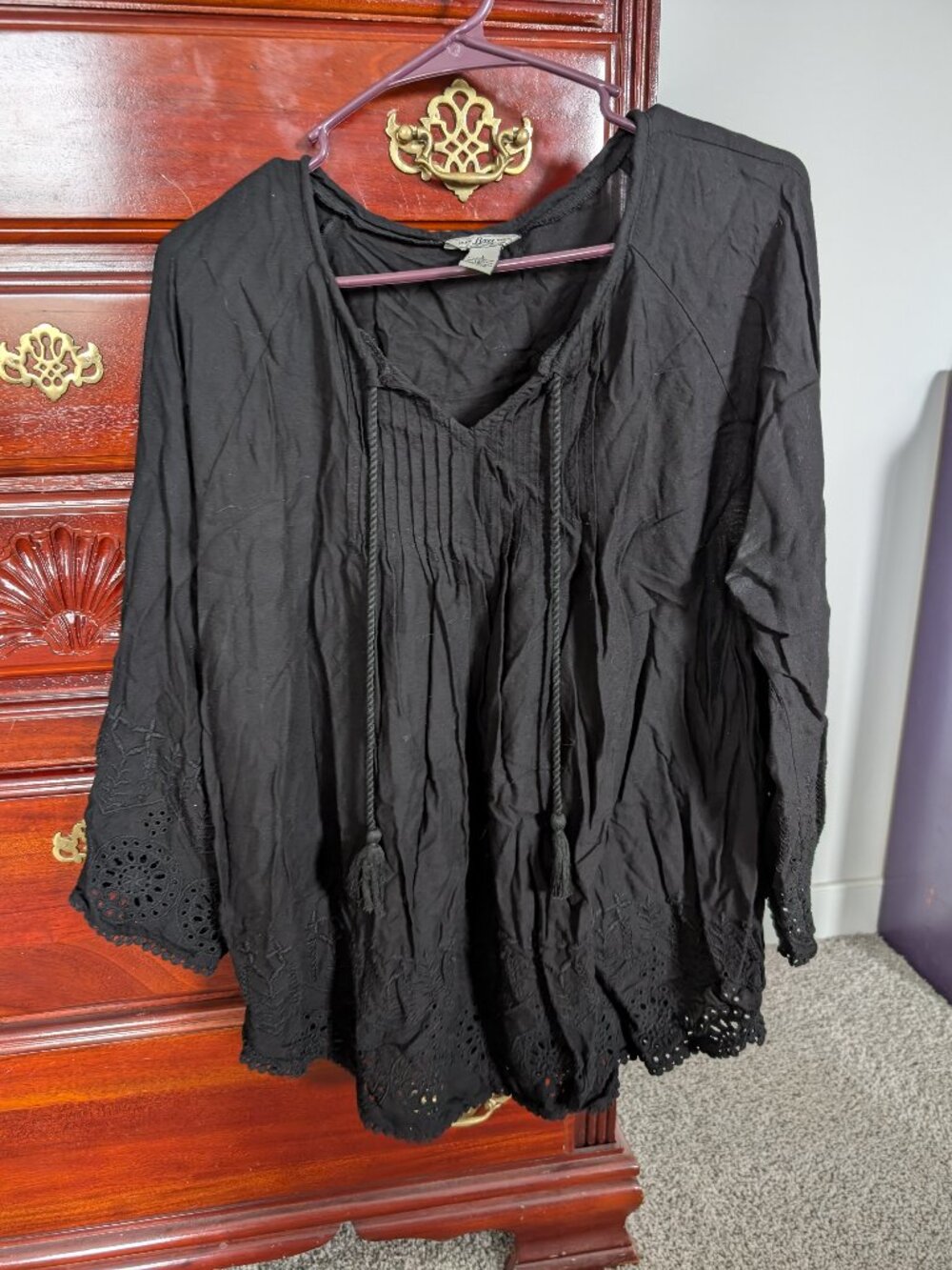 Boho Peasant Top - Size Large